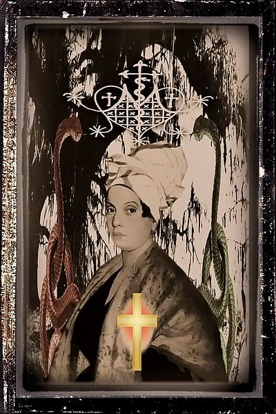 Marie Laveaux as The High Priestess Hoodoo Queen Occult Tarot Art