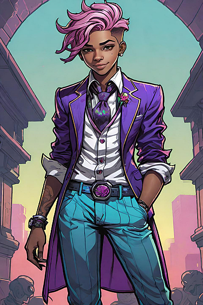 Stylish Non-Binary Character Design